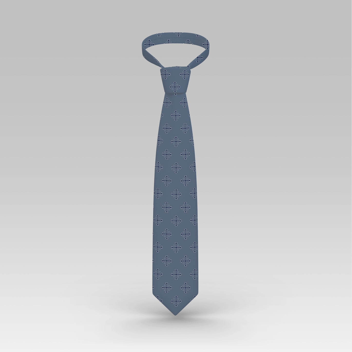 Blue and White Jerusalem Cross Necktie mockup