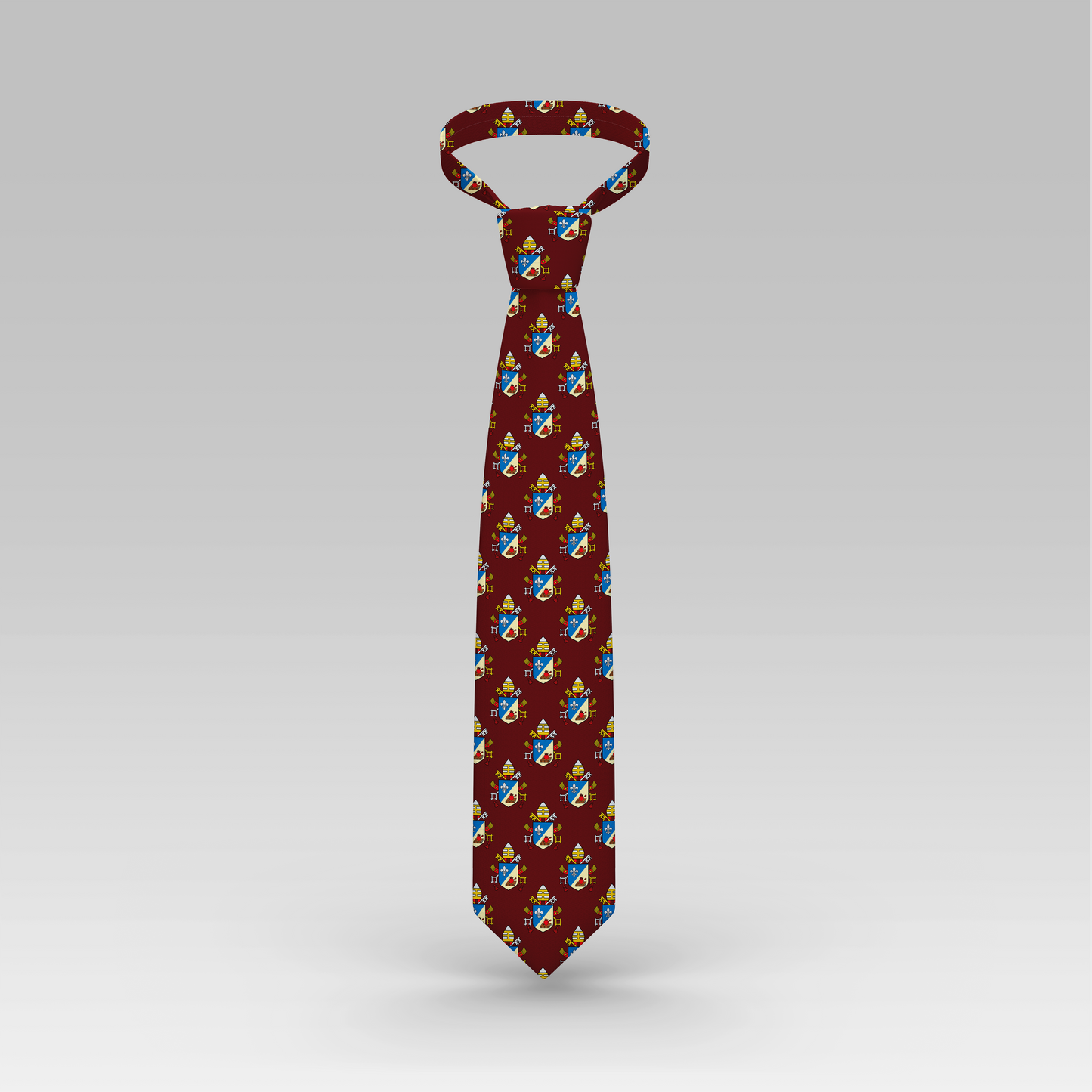 Maroon Leo XIV Necktie mockup full view
