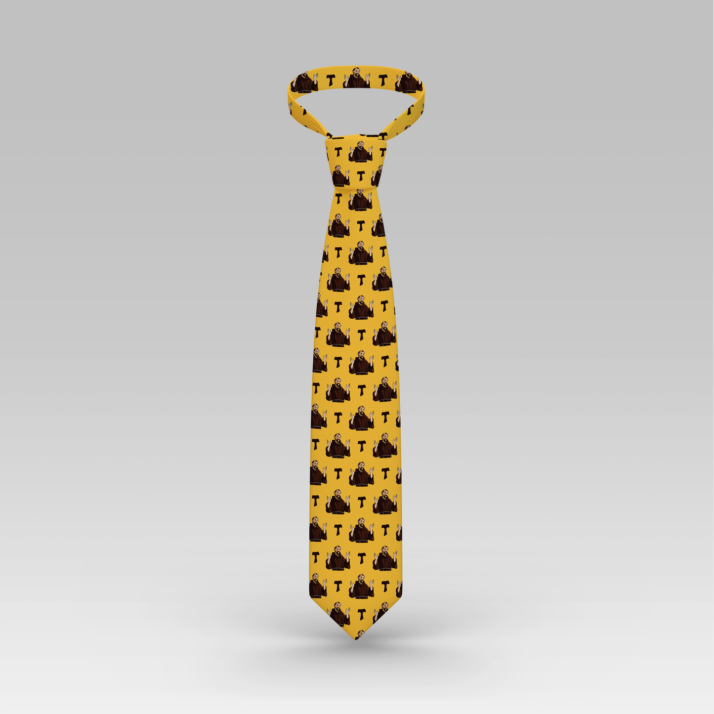 Proselyties St. Francis of Assisi Catholic necktie front view.