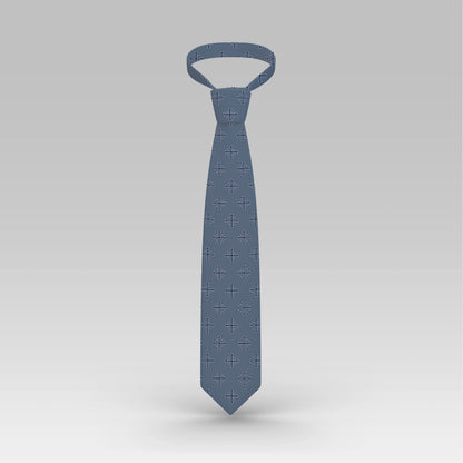Blue and White Jerusalem Cross Necktie mockup 