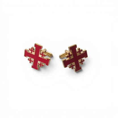 Red Jerusalem Cross Cufflinks