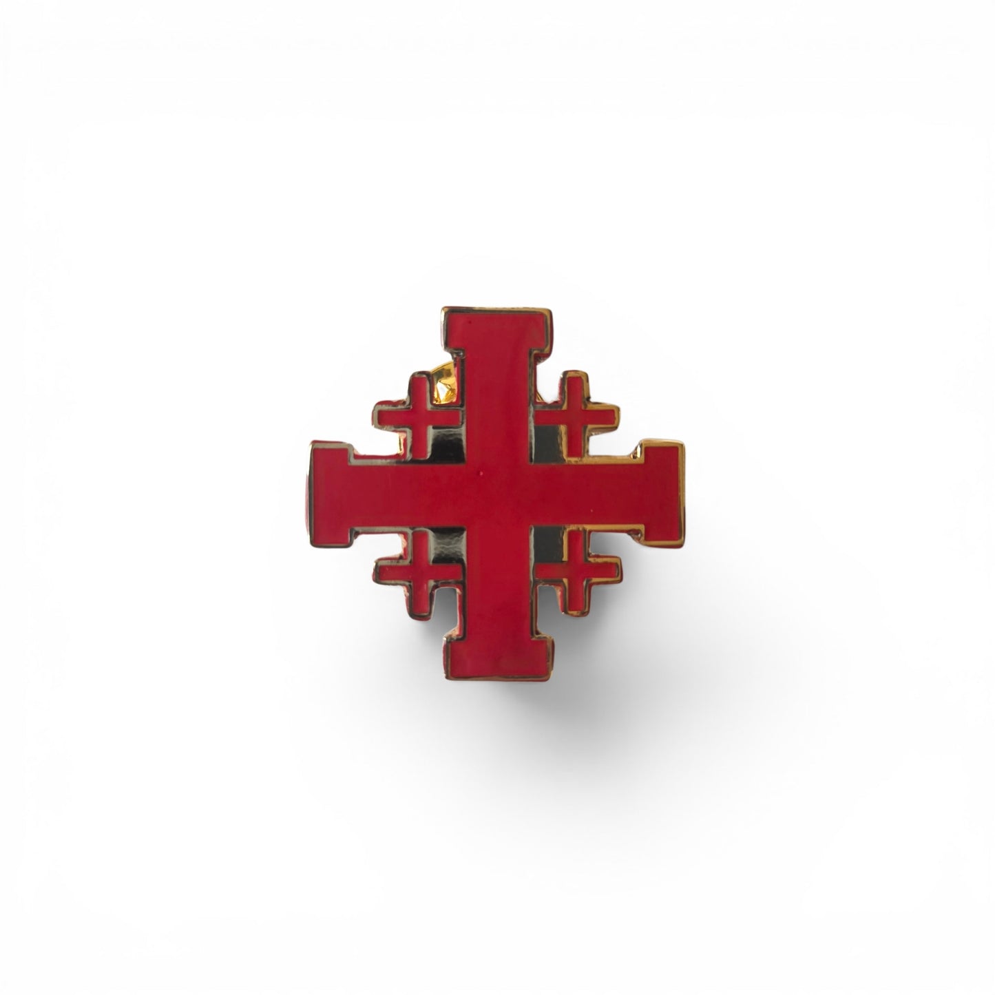 Red Jerusalem Cross lapel pin