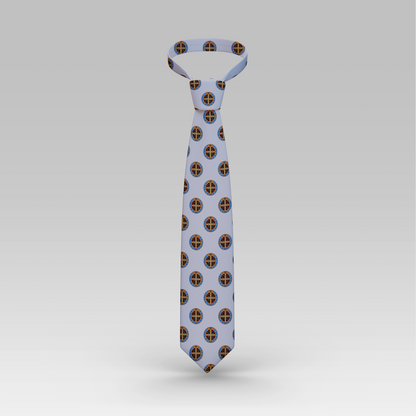 Proselyties St. Benedict medal Catholic necktie front view.