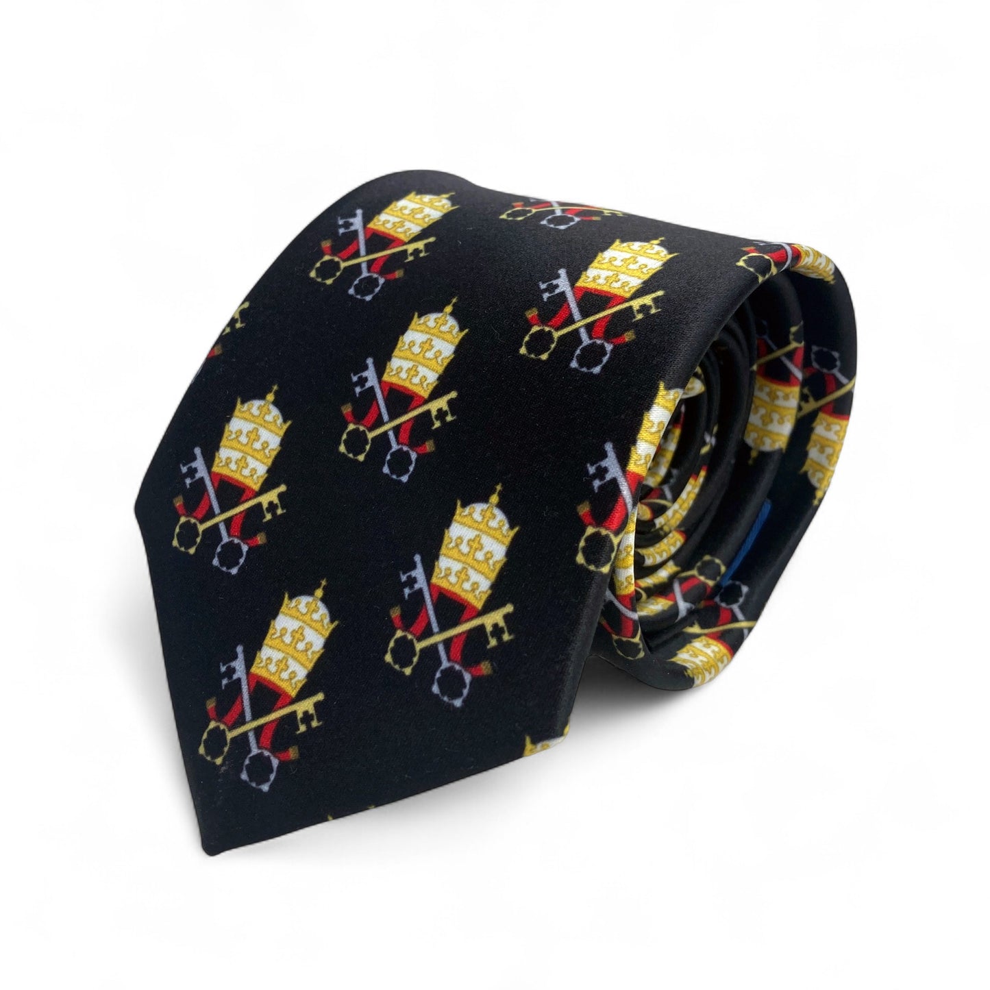 Papal Tiara and Keys Necktie Black