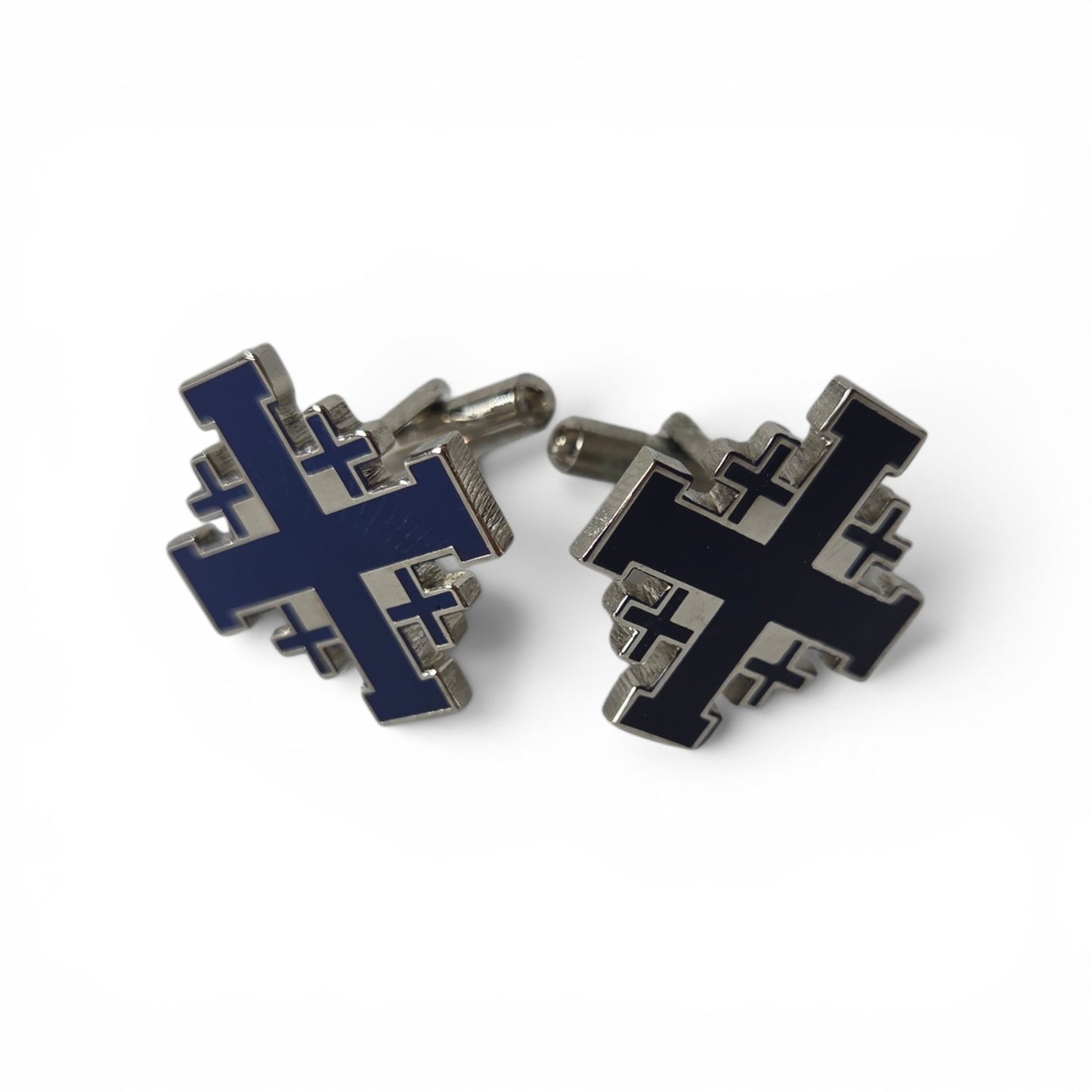 blue Jerusalem cross cufflinks