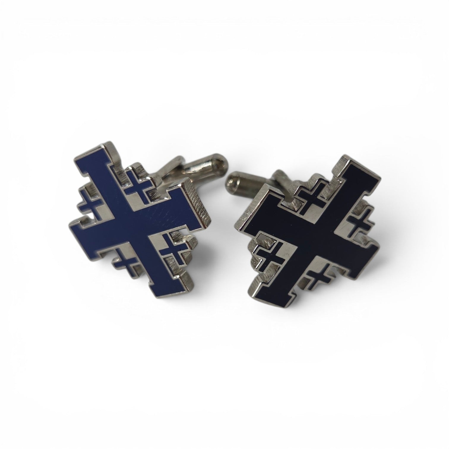 blue Jerusalem cross cufflinks