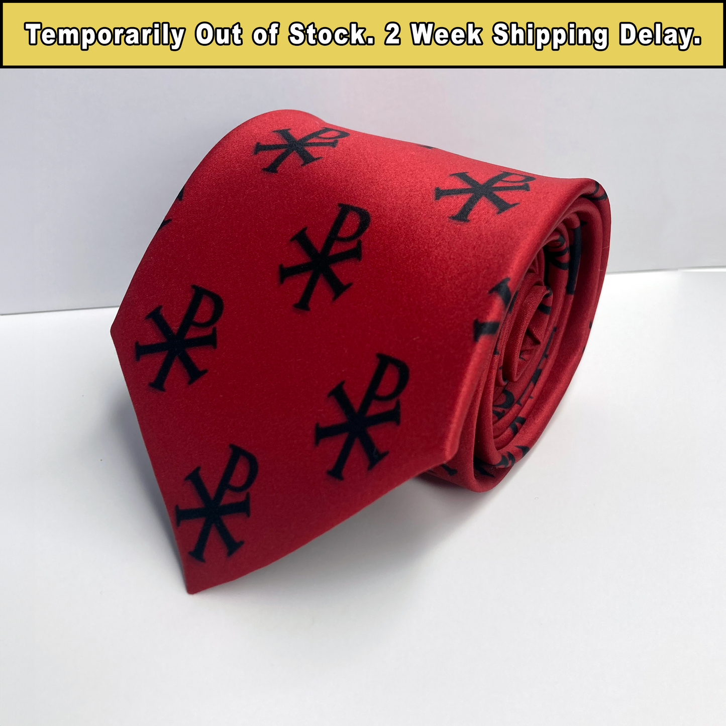 Proselyties Chi-Rho Catholic necktie rolled