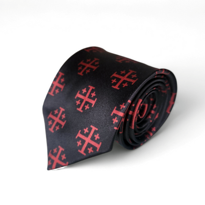 Jerusalem Cross Necktie mockup rolled