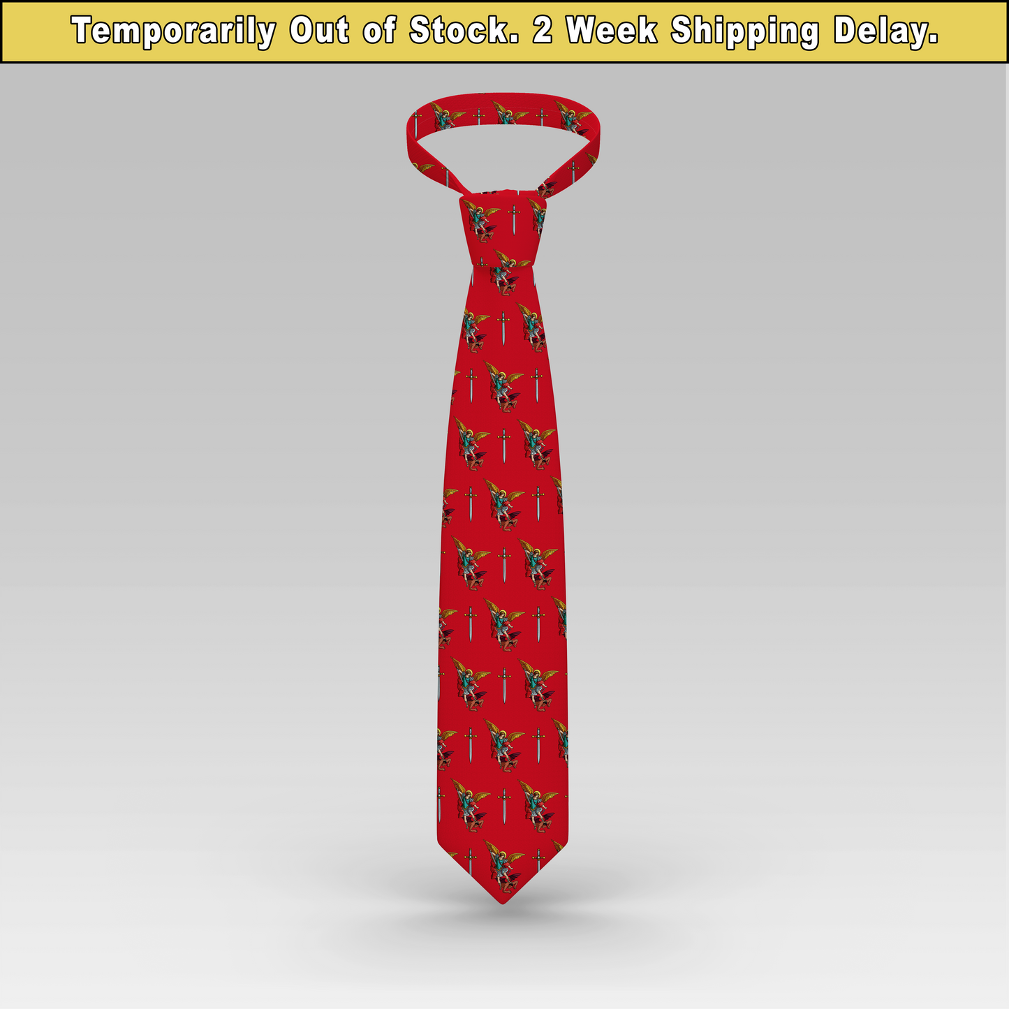 Proselyties St. Michael Catholic necktie front view.