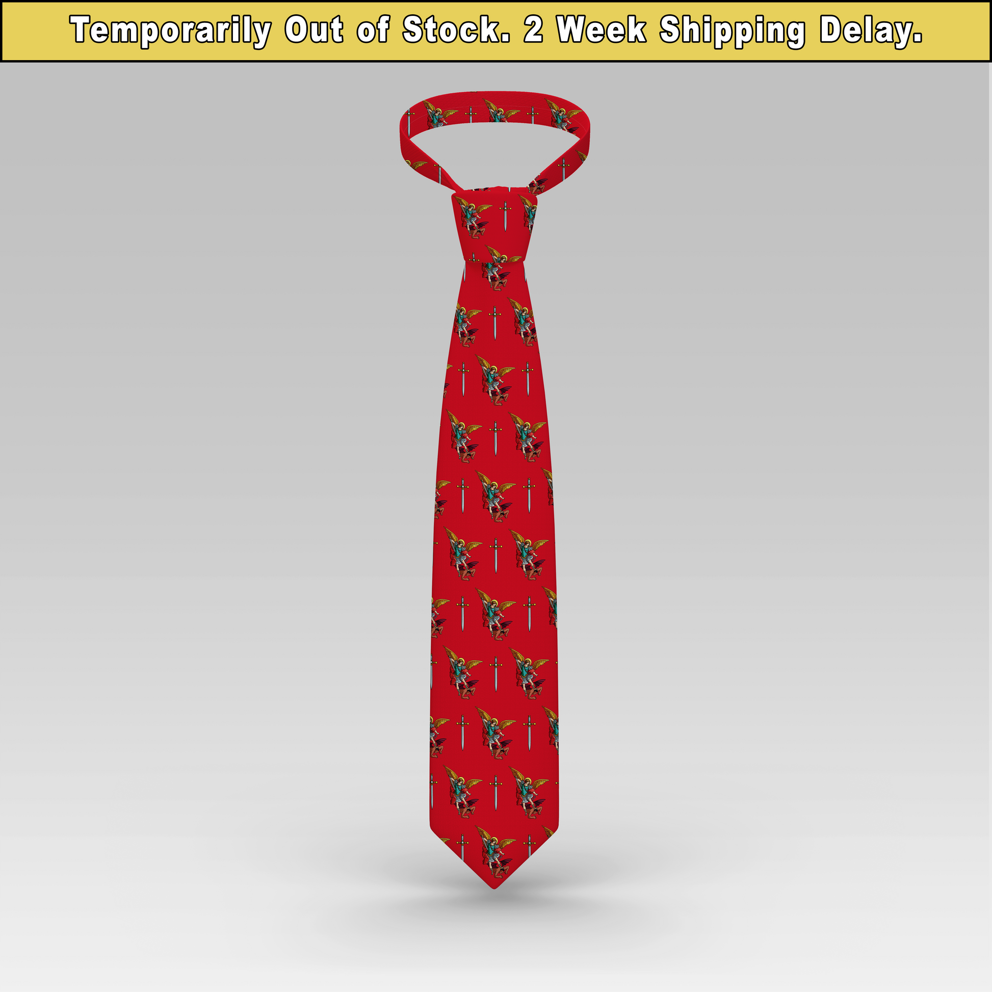 Proselyties St. Michael Catholic necktie front view.