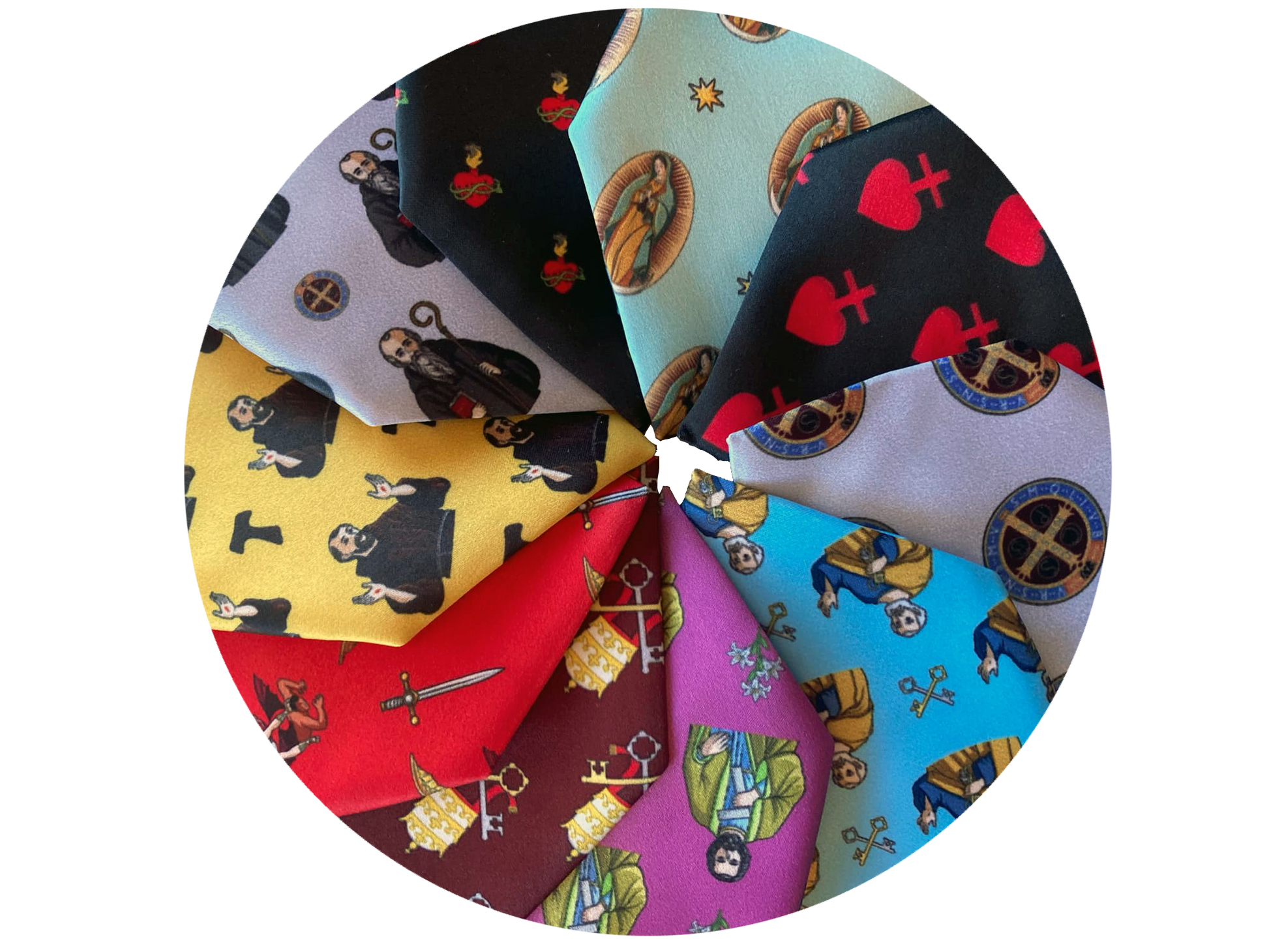 group of neckties